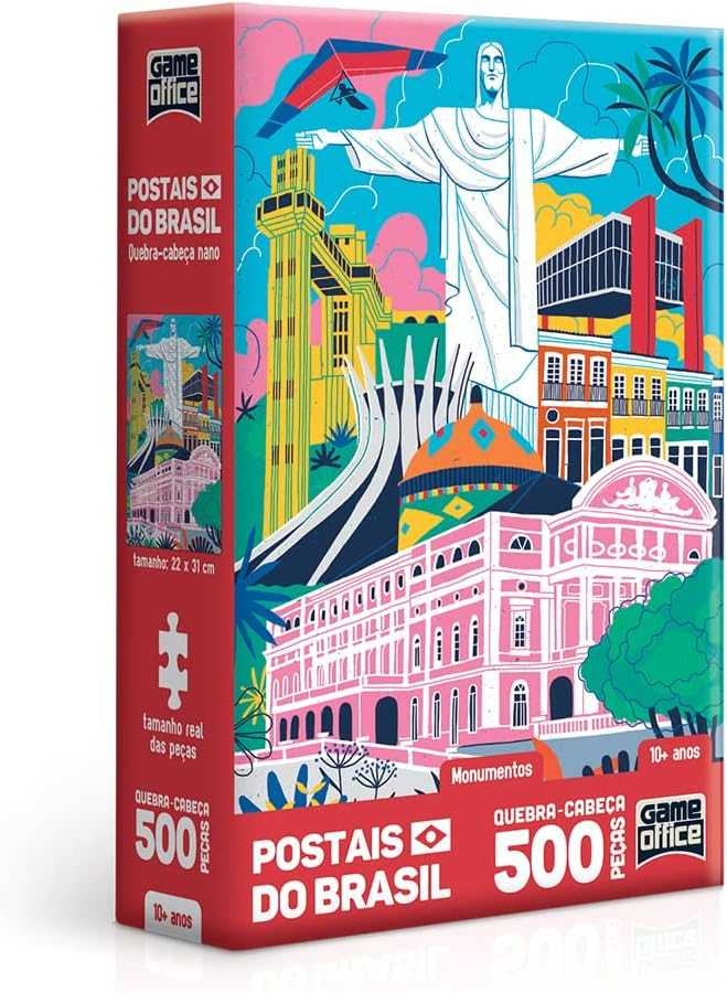Postais-do-Brasil:-Monumentos---Quebra-Cabeca-Nano---500-pecas